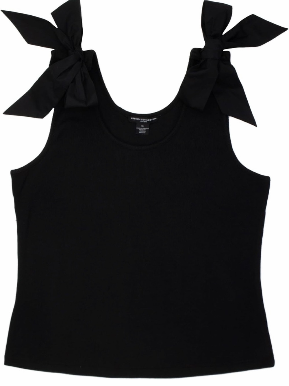 French Connection Women's Bow-Shoulder Ribbed Tank Top size XL nwt